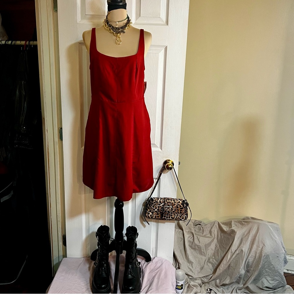 New Old Navy Bodice Skater Fit&Flare Smocked Rust Mini Dress M